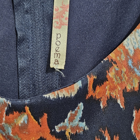 Poema Fit and Flare Fall Floral Dress. Size Large. - Picture 4 of 5